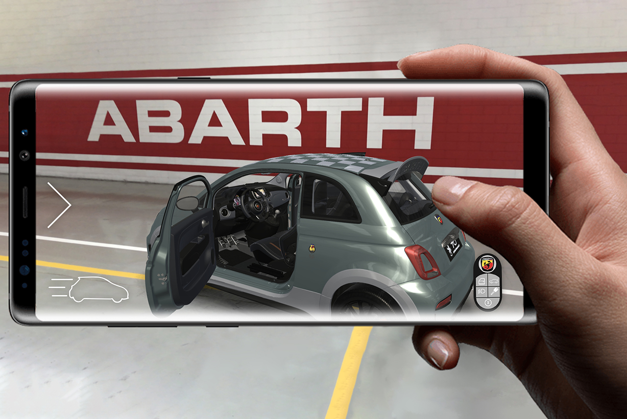 Den neuen Abarth 695 70° Anniversario mit Augemented Reality erleben