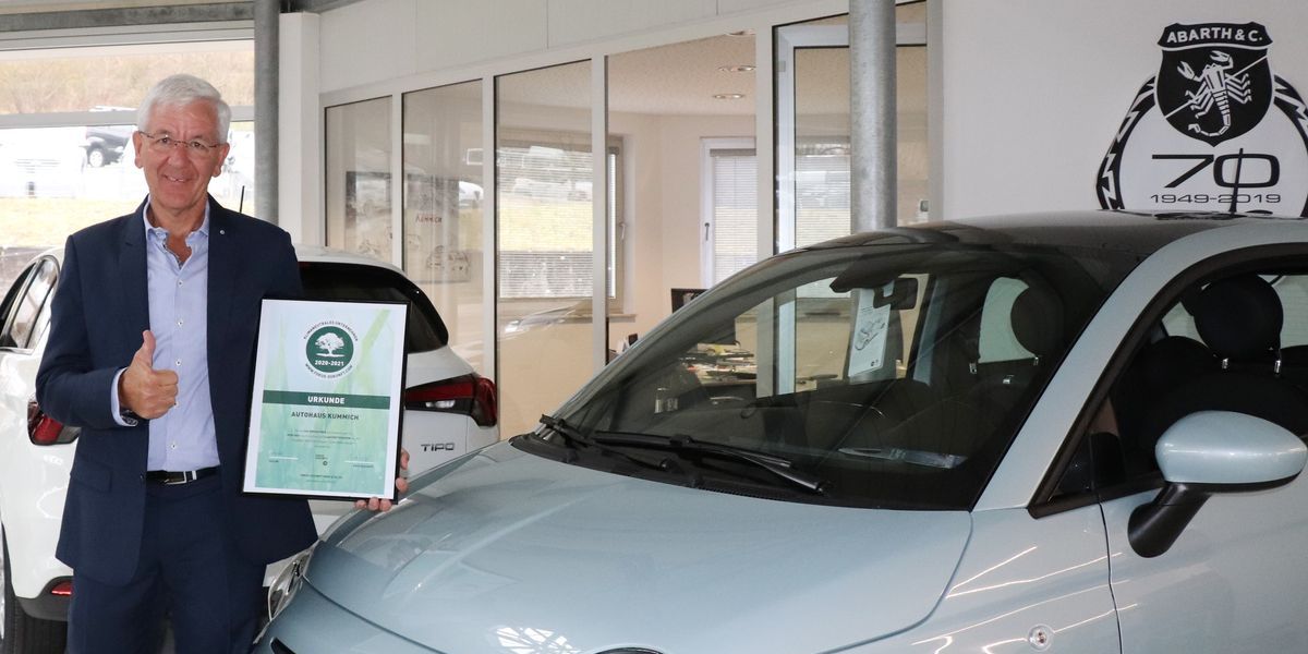 FCA-Partner Autohaus Kummich GmbH als einer der ersten deutschen Vertriebsstandorte bereits für 2020 und 2021 CO2-neutral zertifiziert