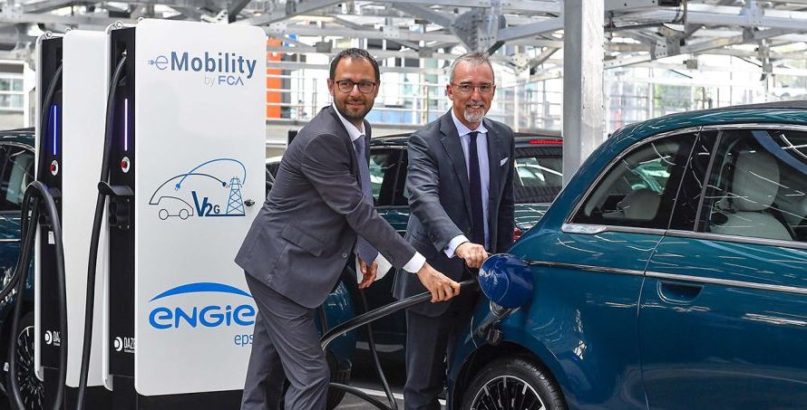 Vehicle-to-Grid-Projekt im Werk Mirafiori von Fiat Chrysler Automobiles vorgestellt