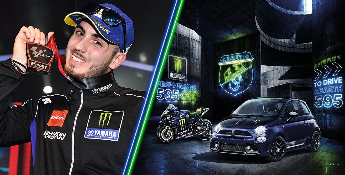 Lorenzo Daretti fährt den Abarth 595 Monster Energy Yamaha auf einer besonderen Reise