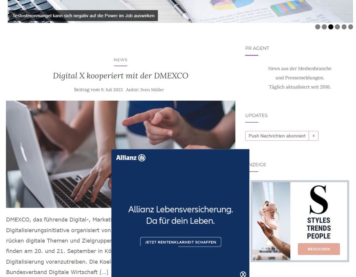 Display Advertising der Allianz Versicherung